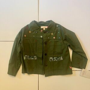 Pink Chicken Olive Embellished Jean Jacket NWT